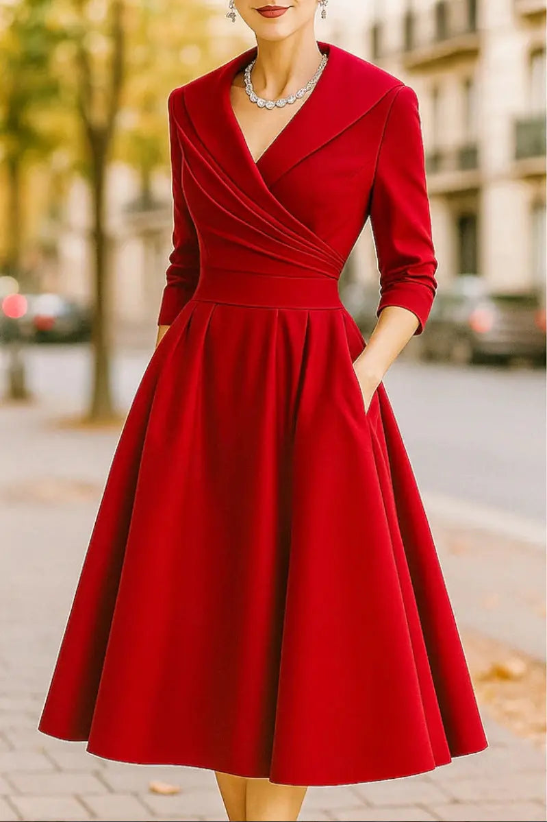 Elegant French-Style Cinched Dress