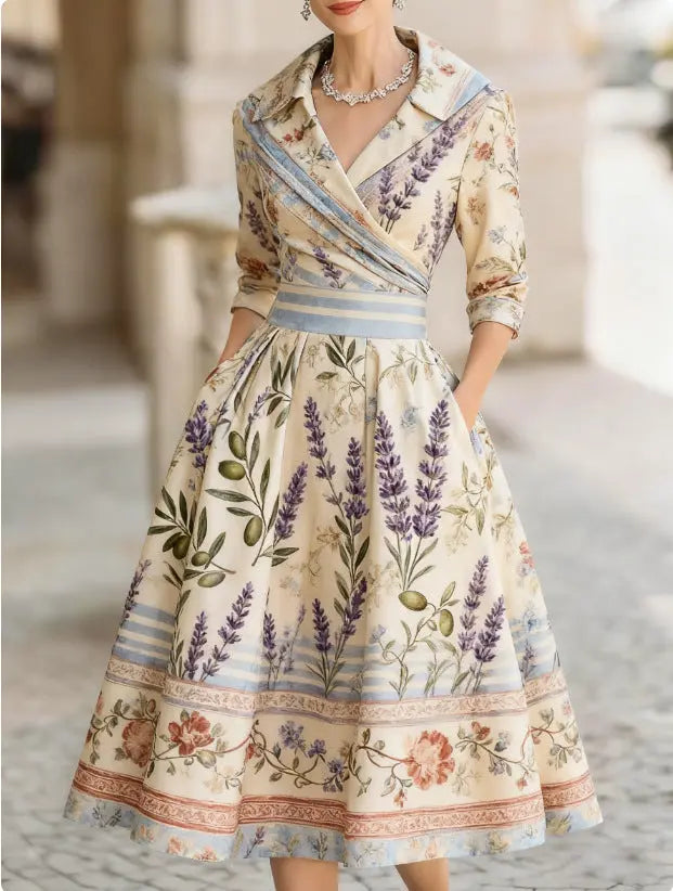 Elegant French-Style Cinched Dress Dream World